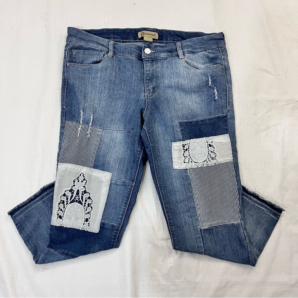 Democracy Ab Solution Patchwork Denim Crop Jeans … - image 2